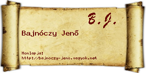 Bajnóczy Jenő névjegykártya